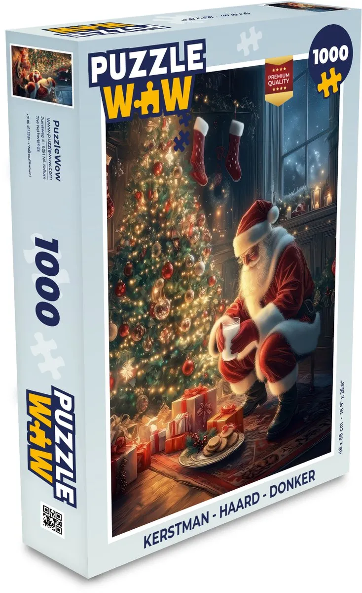PuzzleWow Kerstman Haard Puzzel 1000 Stuks
