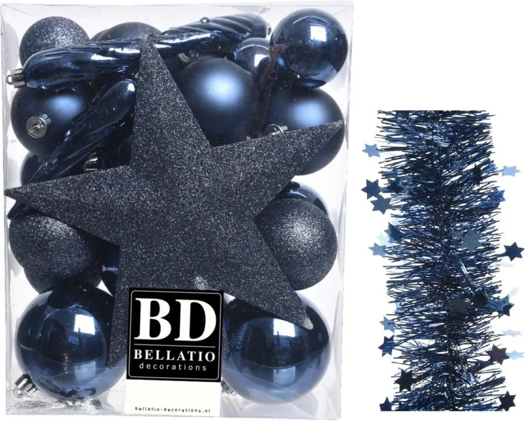 Decoris Kerstversiering kunststof kerstballen 5-6-8 cm