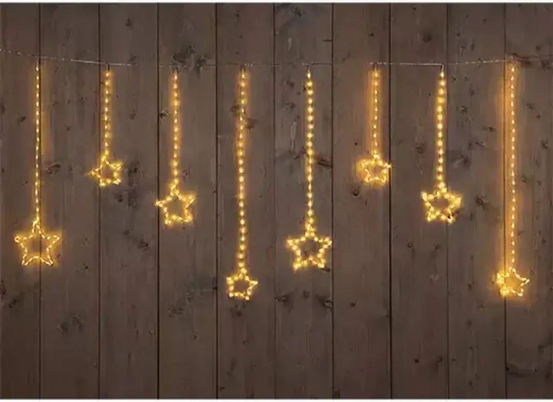 Anna's Collection Lichtgordijn Ster 364 LEDs 200x80cm Warm Wit - afbeelding 2 van 6