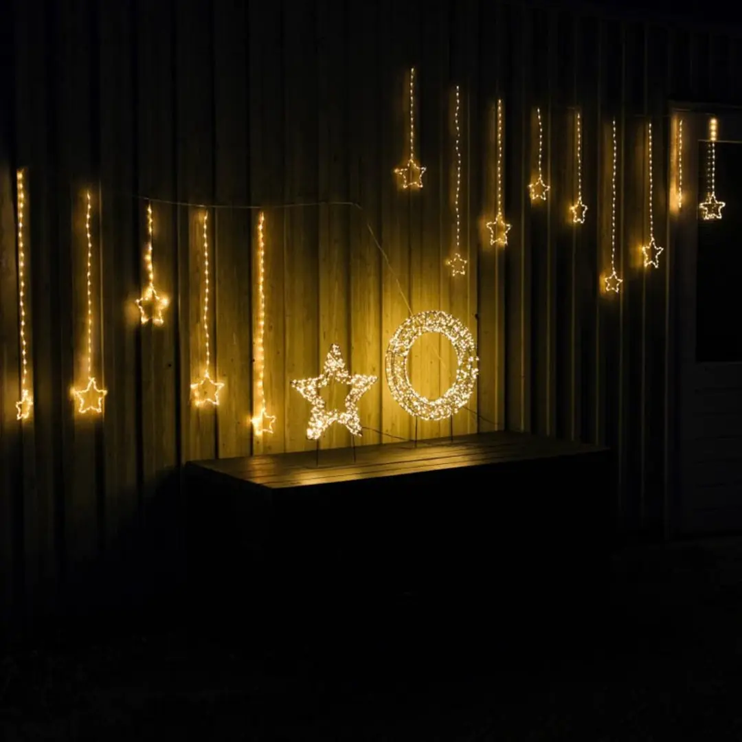 Anna's Collection Lichtgordijn Ster 364 LEDs 200x80cm Warm Wit - afbeelding 6 van 6