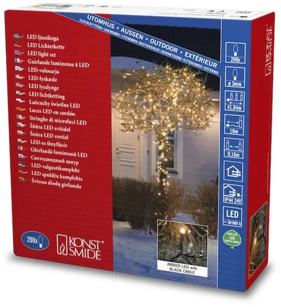 Konstsmide Christmas LED Lichtketting 3613-800 - 200 LED - 32m - Amber - afbeelding 5 van 6