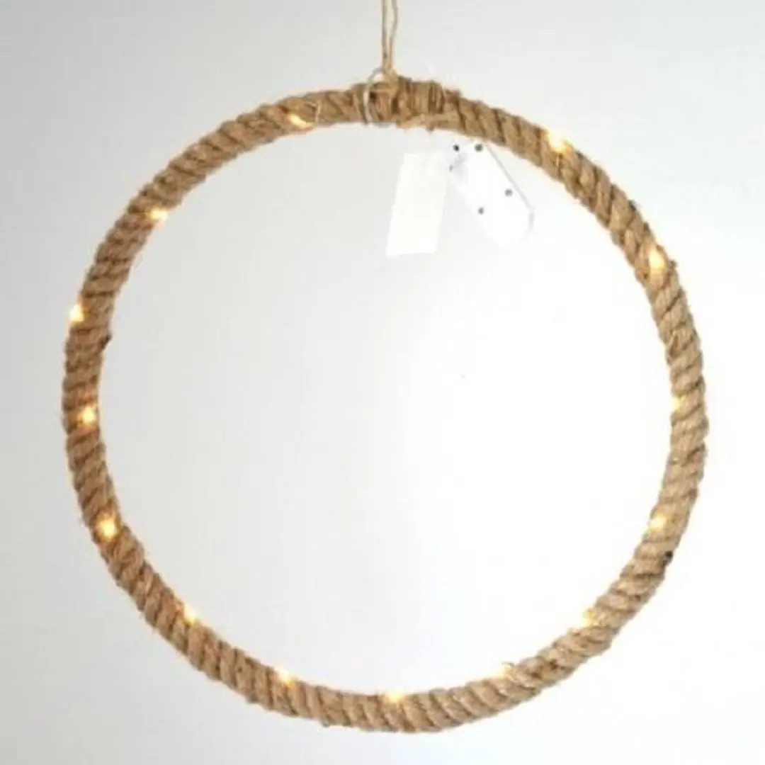 ZoeZo Design Jute Ring Met LED Verlichting