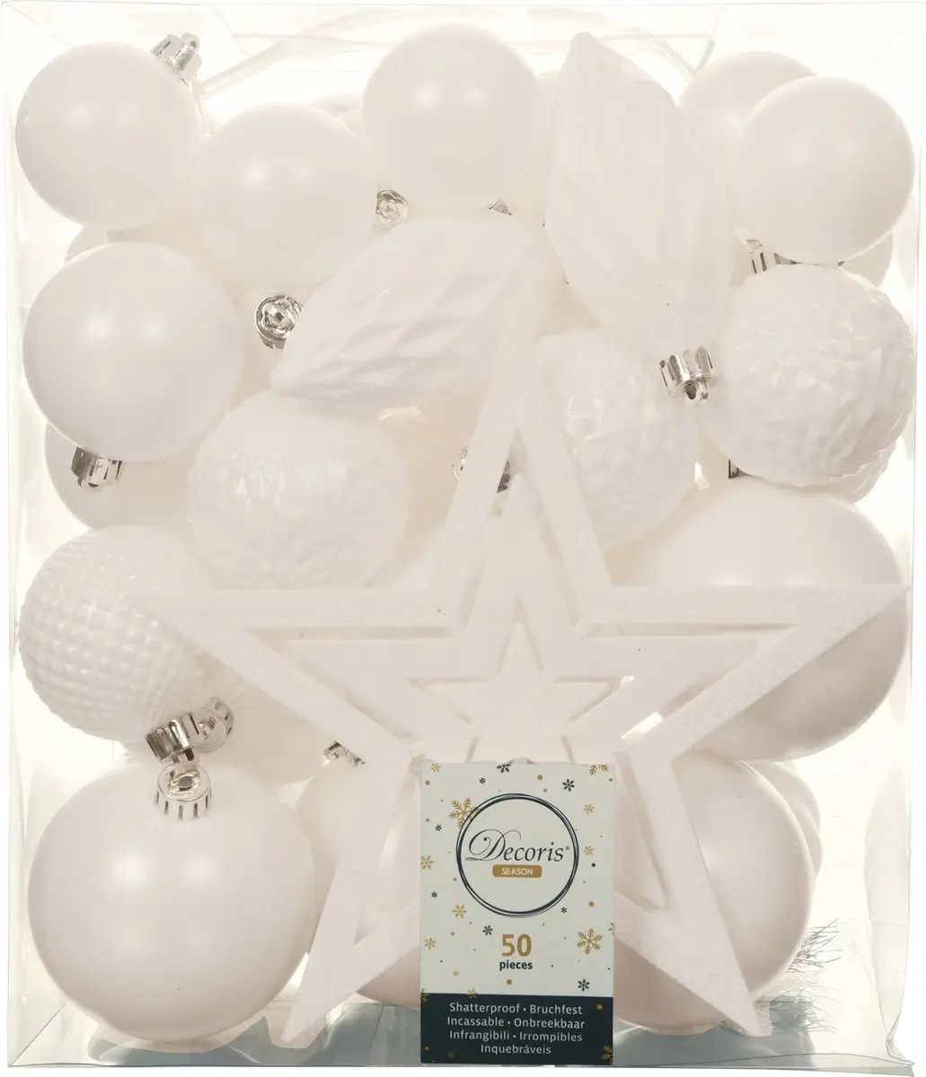 Decoris Kerstballen pakket met piek