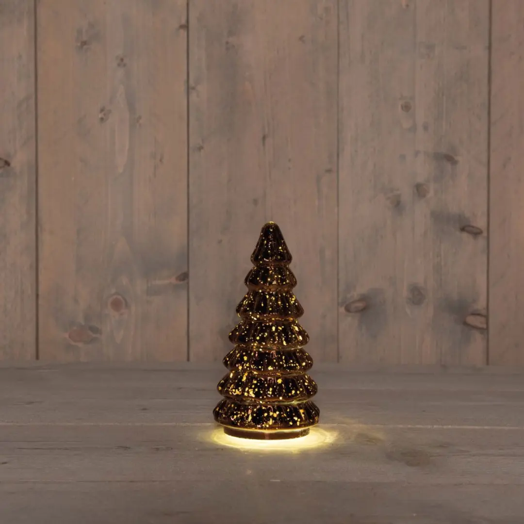 Anna's Collection LED Boompje Glas 18,5x9,5cm Brons - afbeelding 2 van 2