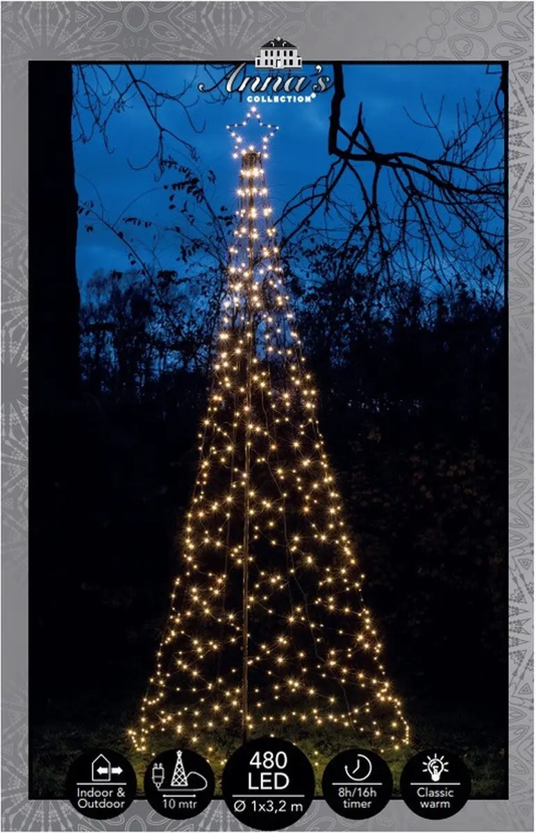 Anna's Collection Kerstboom met Ster 480 LED 320cm Warm Wit
