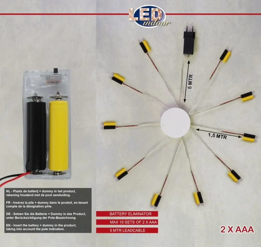 Anna's Collection AAA Batterijvervanger - 10 Aansluitingen - afbeelding 4 van 5