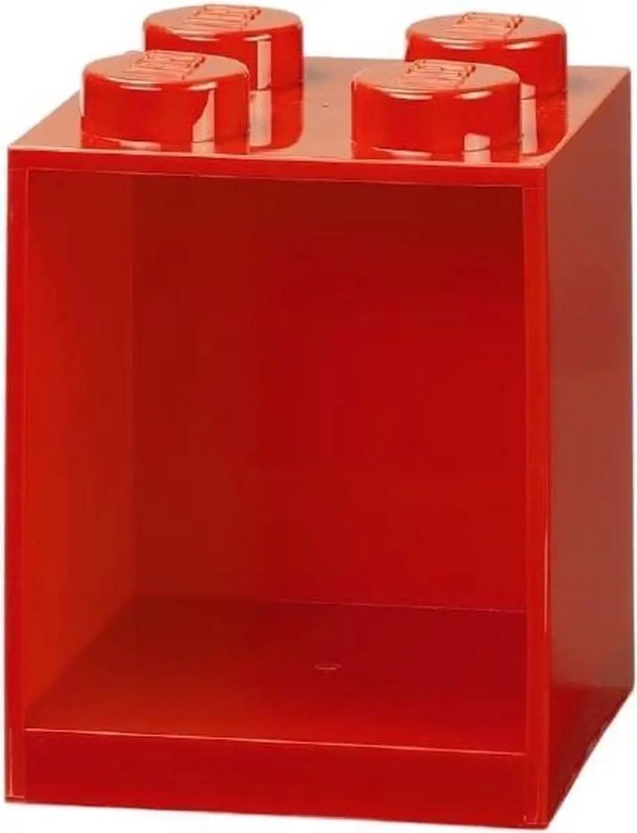 LEGO Iconic Brick Boekenplank 4 Noppen - Rood - afbeelding 2 van 6