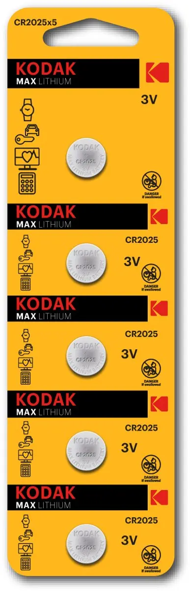 Kodak CR2025 Knoopcelbatterijen 5 Stuks - afbeelding 2 van 2