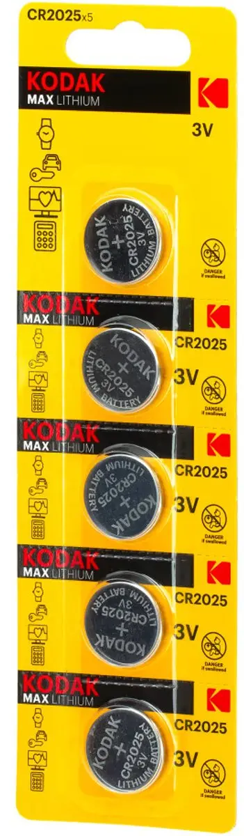 Kodak CR2025 Knoopcelbatterijen 5 Stuks