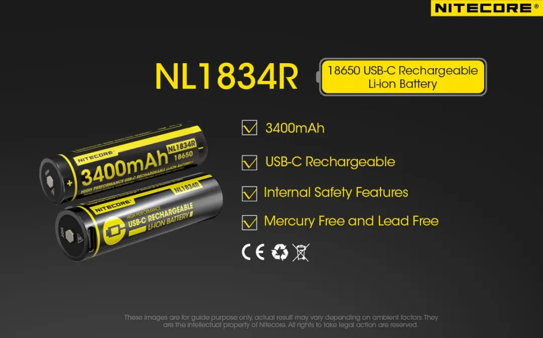 Nitecore NL1834R 18650 Li-ion Accu 3400mAh - afbeelding 3 van 6