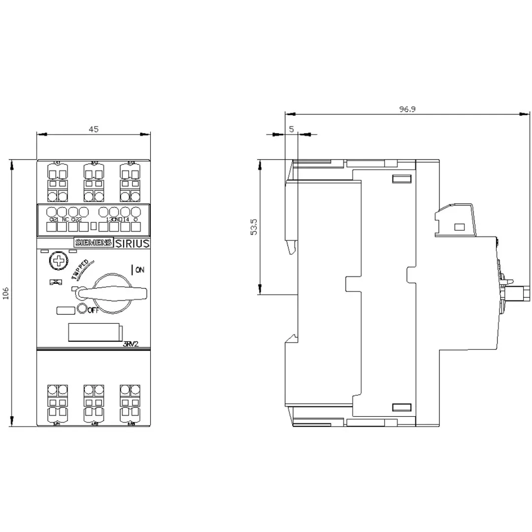 Siemens 3RV2011-1BA25 Vermogensschakelaar 1.4-2A - afbeelding 5 van 6