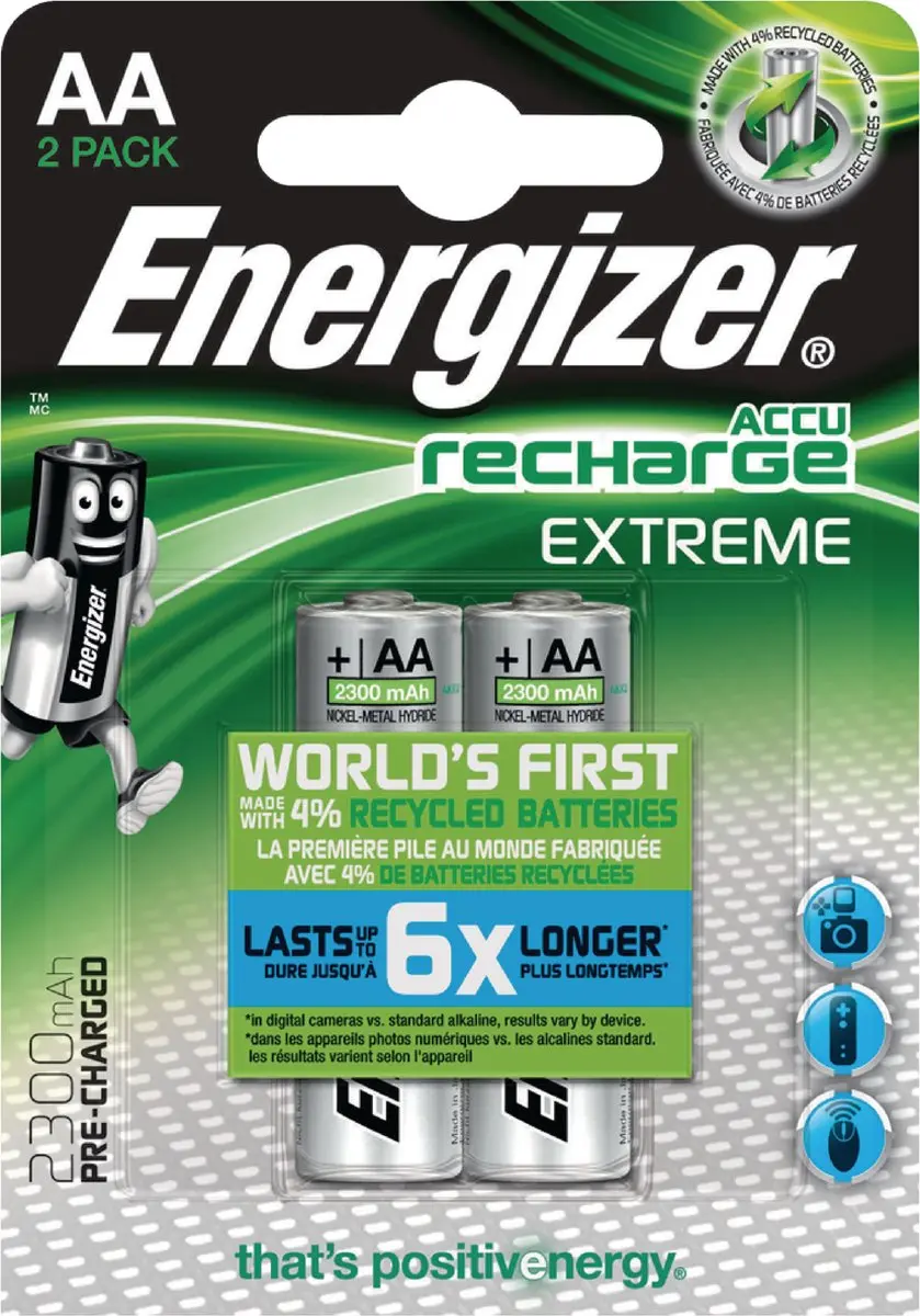 Energizer Extreme AA 2300mAh - 2 Stuks - afbeelding 5 van 6