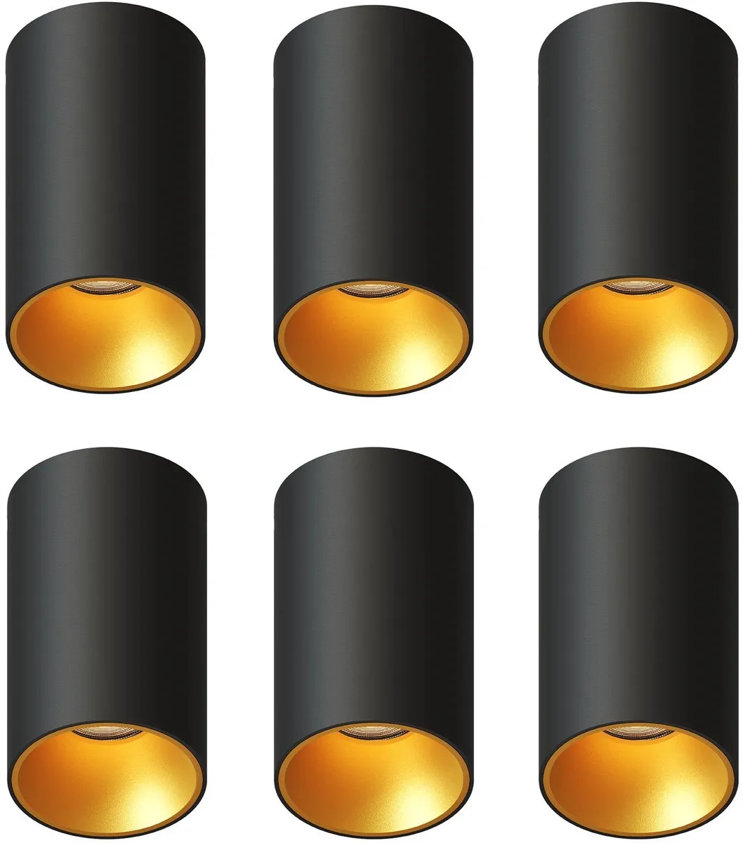 LEDVION 6x Opbouwspot Rond Ø80mm