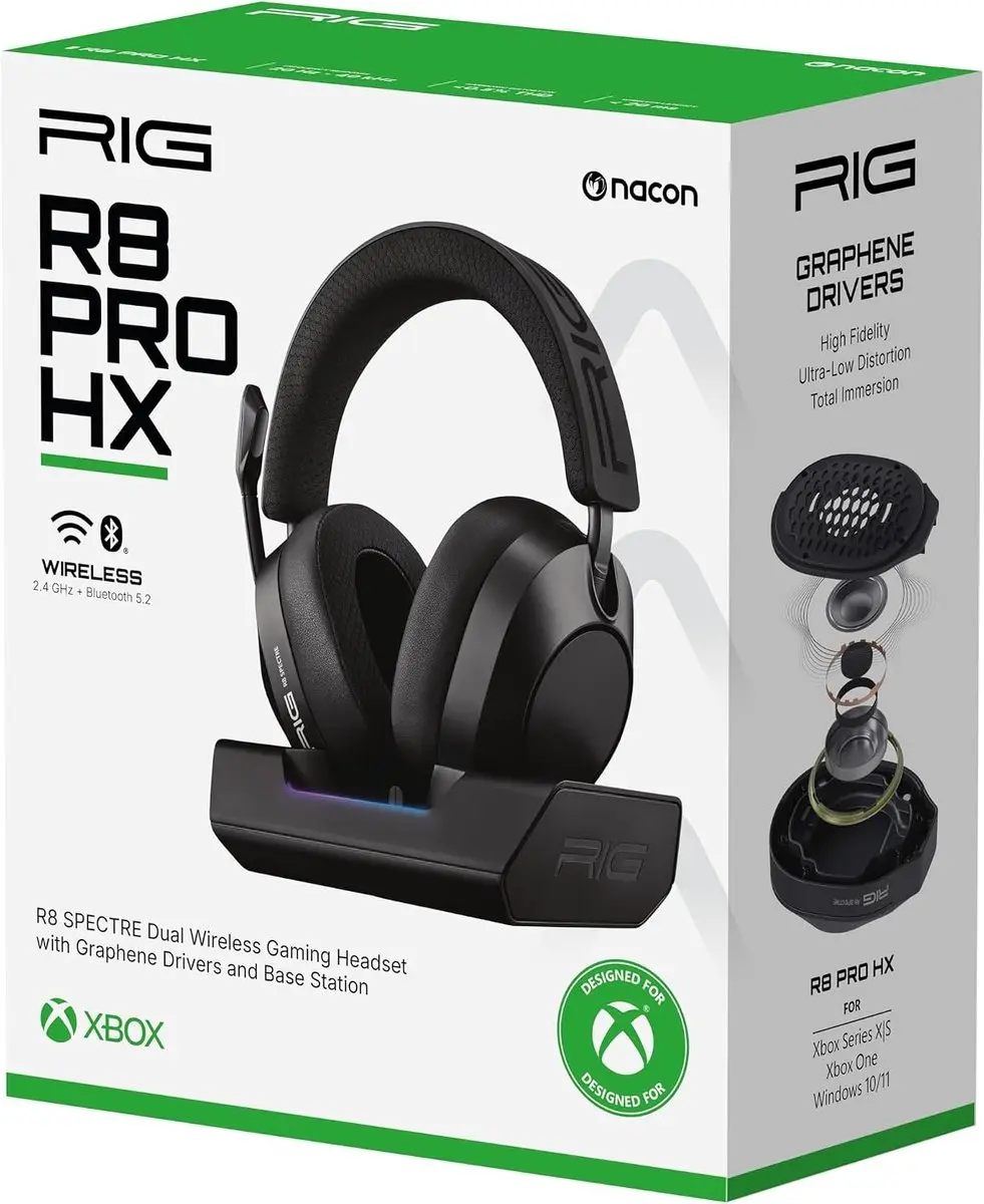 Nacon RIG R8 Spectre Pro HX Draadloze Headset - Xbox Series X|S & One - Zwart - afbeelding 3 van 5