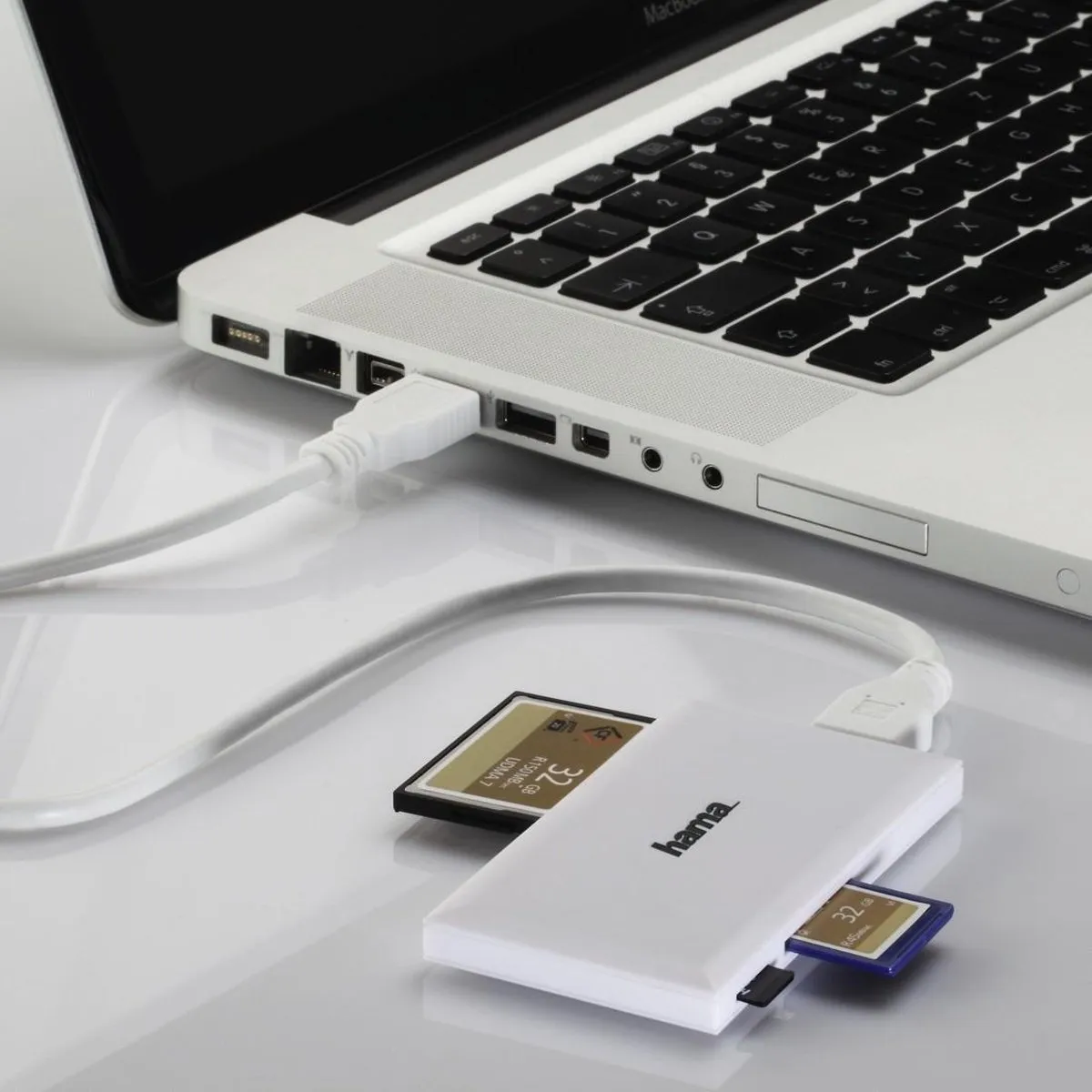 Hama USB 3.0 Multi-Kaartlezer SD/microSD/CF - Wit