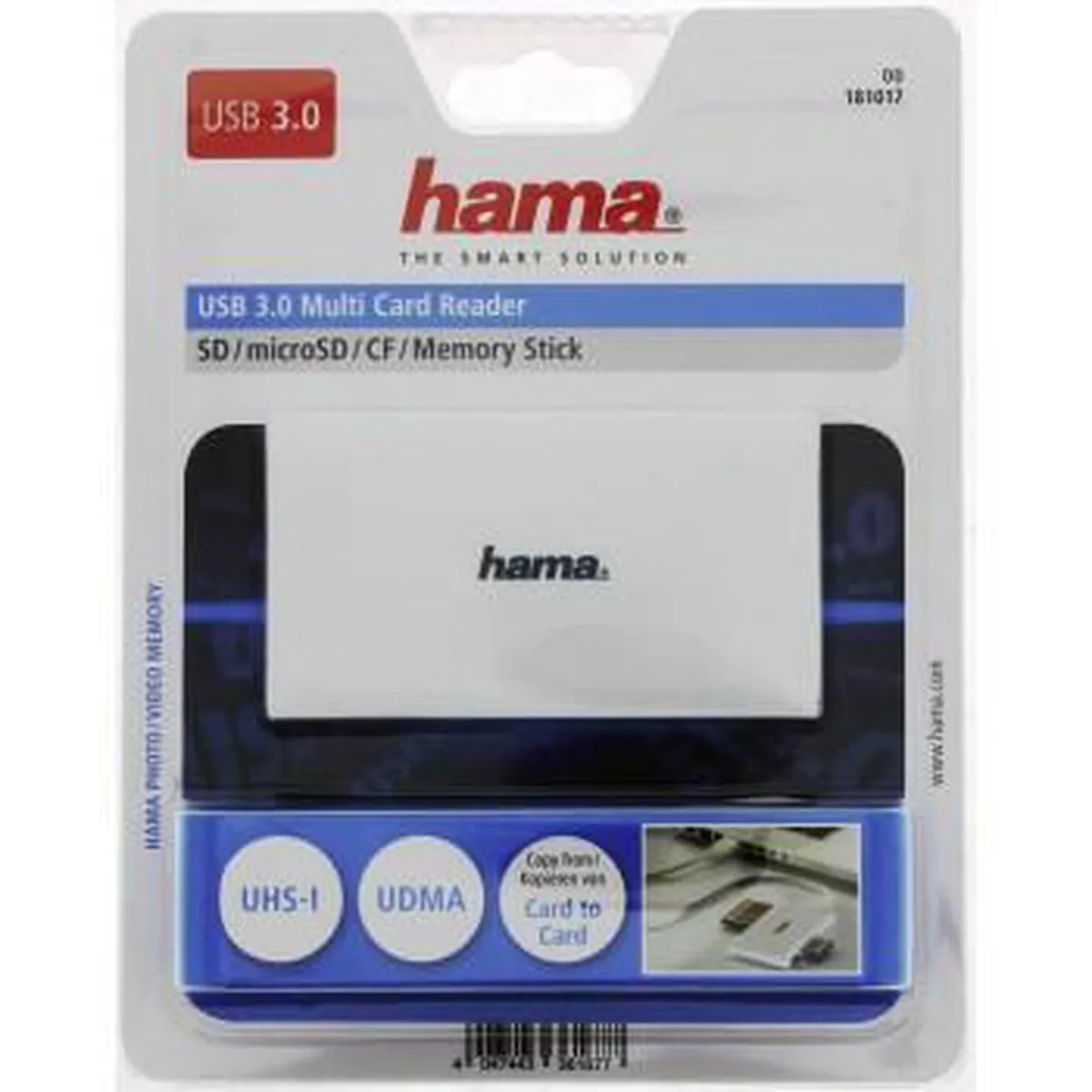 Hama USB 3.0 Multi-Kaartlezer SD/microSD/CF - Wit