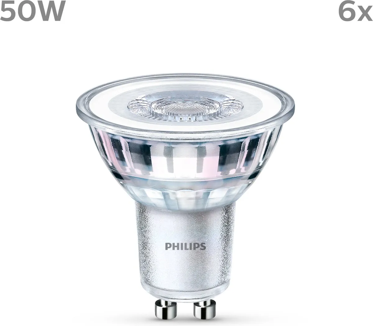 Philips LED Spot GU10 Warmwit 4.6W - 6 Stuks - afbeelding 3 van 6