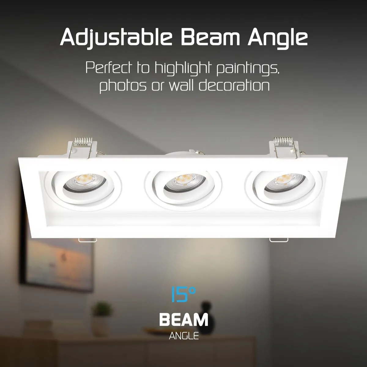 LEDVION 6x Inbouwspot Triple Rechthoek 270x100mm RGBW - 4.9W - Wit