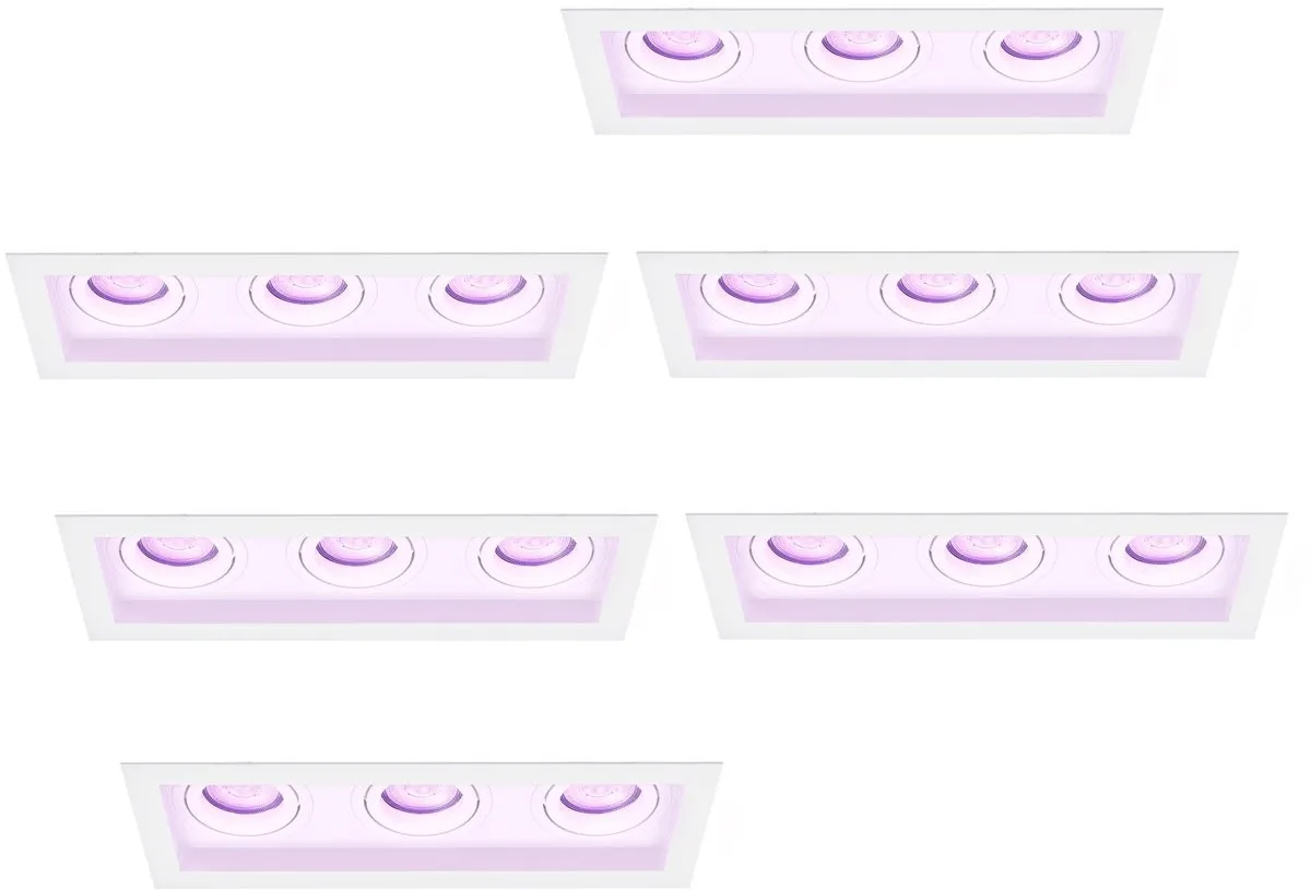 LEDVION 6x Inbouwspot Triple Rechthoek 270x100mm RGBW