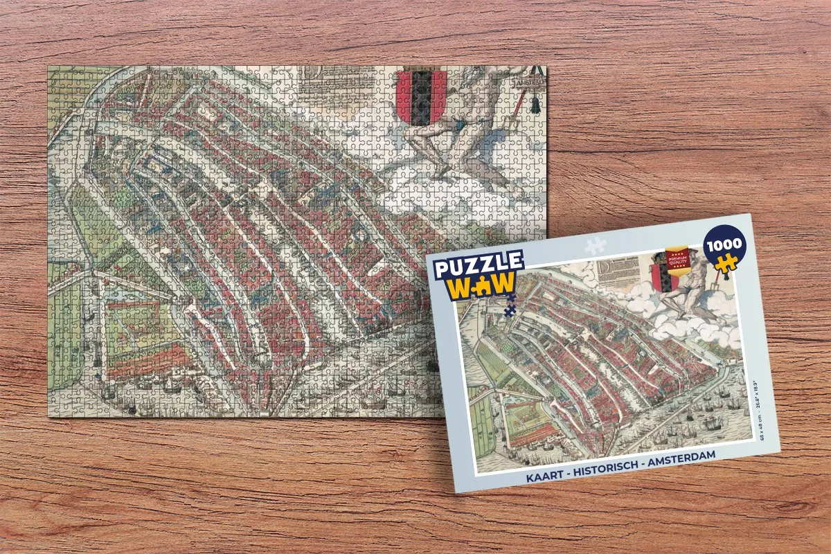 PuzzleWow Historisch Amsterdam Legpuzzel 1000 Stuks - Multicolor