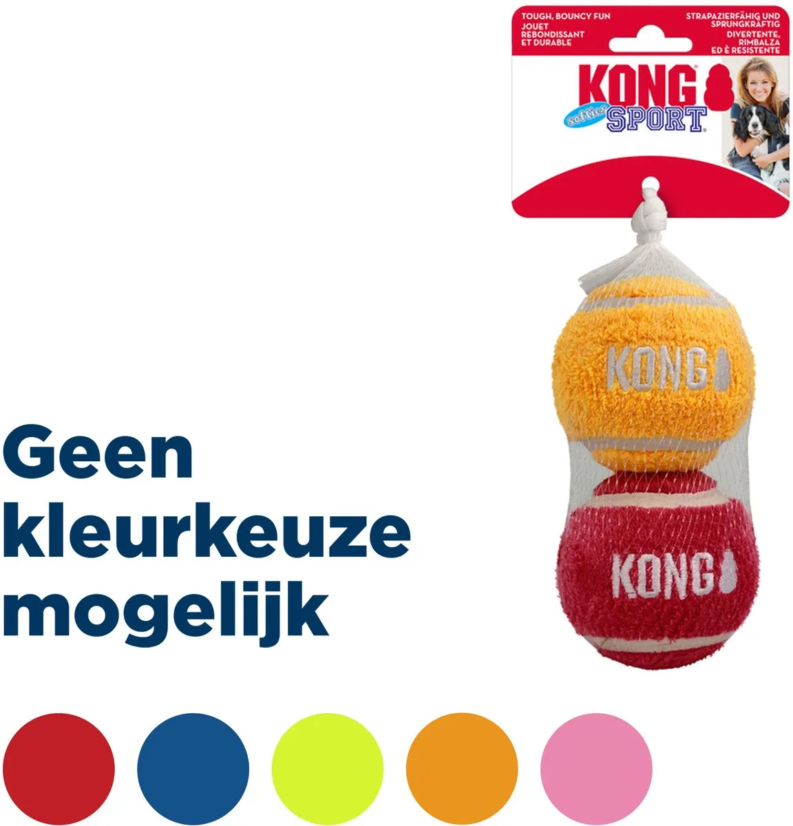 KONG Sport Softies Balls Hondenspeelgoed - 2 Stuks Large - Assorti