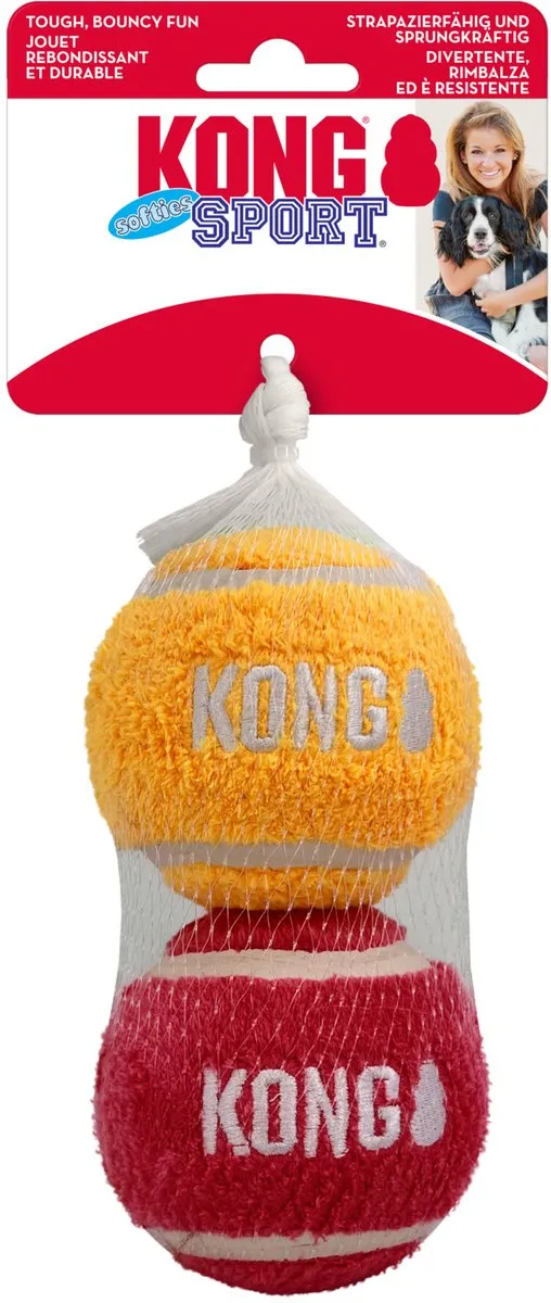 KONG Sport Softies Balls Hondenspeelgoed - 2 Stuks Large - Assorti