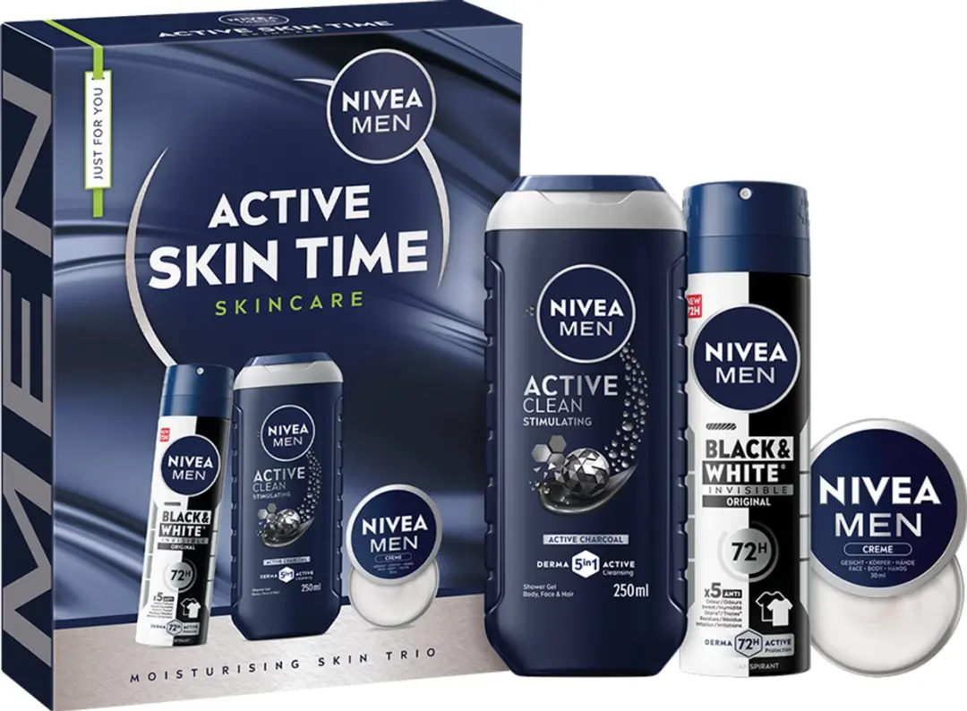 NIVEA Men Active Skin Time Geschenkset - 3 Stuks - afbeelding 3 van 4
