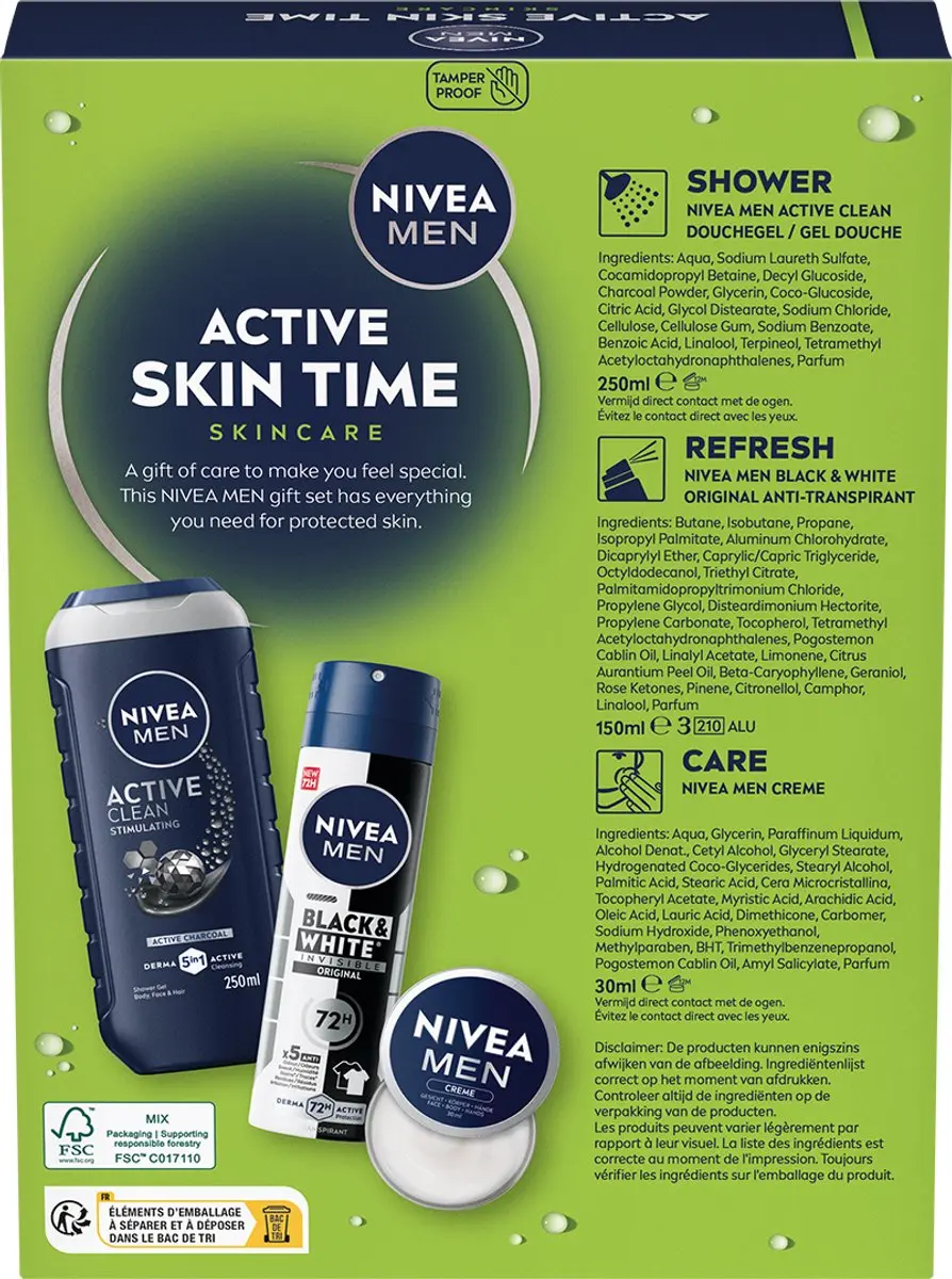 NIVEA Men Active Skin Time Geschenkset - 3 Stuks - afbeelding 4 van 4