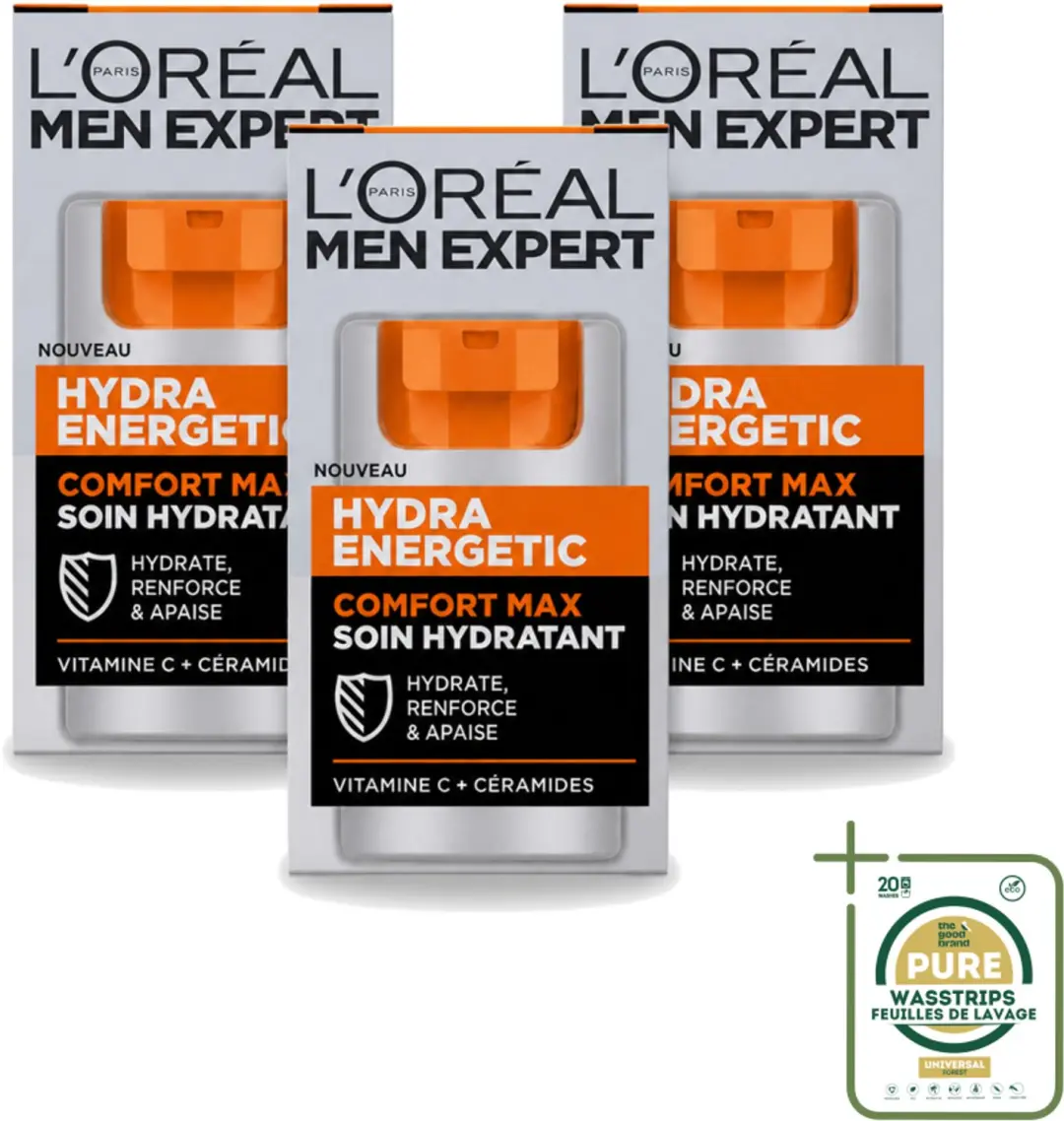3 x L'Oréal Paris Men Expert Hydra Energetic Comfort Max