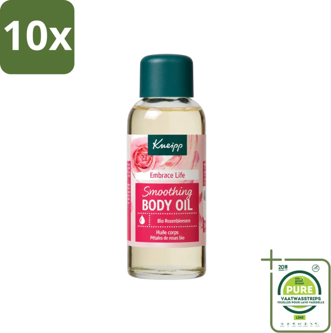 10 x Kneipp - Huidolie - Embrace Life - Anti‑Aging verzorging - 100 ml - Grootverpakking - Vaatwasstrips - Huidverzorging - Anti-aging - Droge Huid - Rijpe Huid - Huidolie