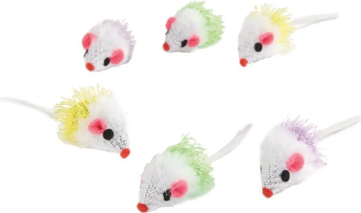 Beeztees Pluis Speelmuisjes Albino