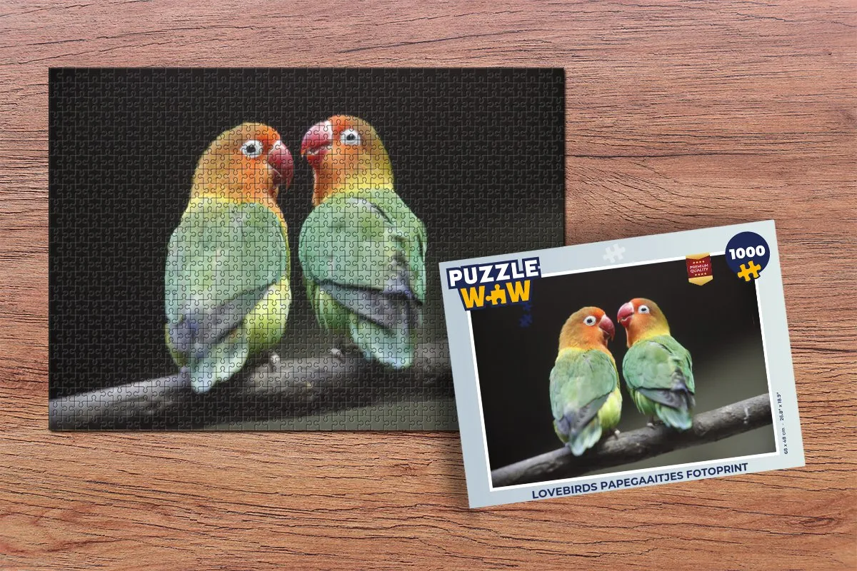 PuzzleWow Lovebirds Fotoprint Legpuzzel 1000 Stuks - Multicolor