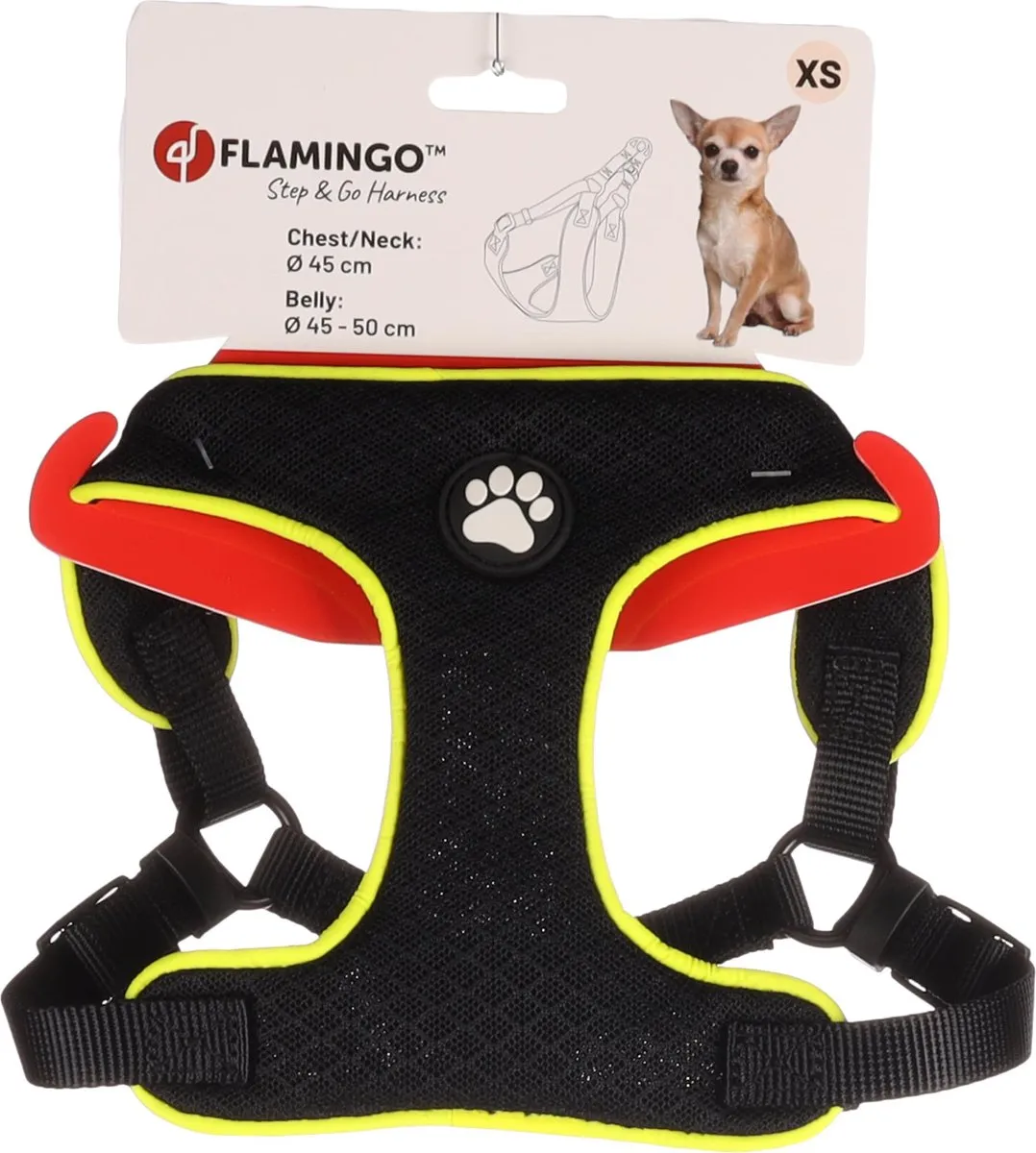 Flamingo Step&Go Tasha Hondenharnas - Maat XS - Zwart