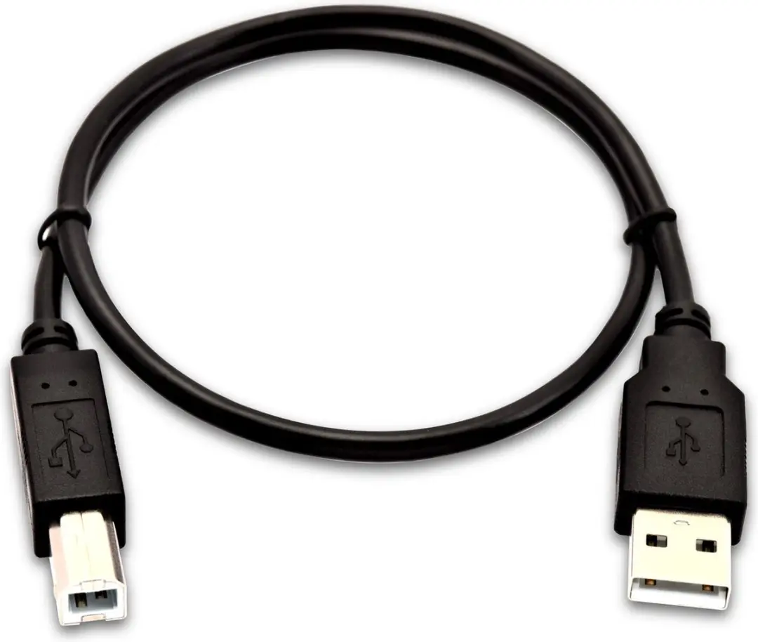 Kabel USB A naar USB B V7 V7USB2AB-50C-1E Zwart