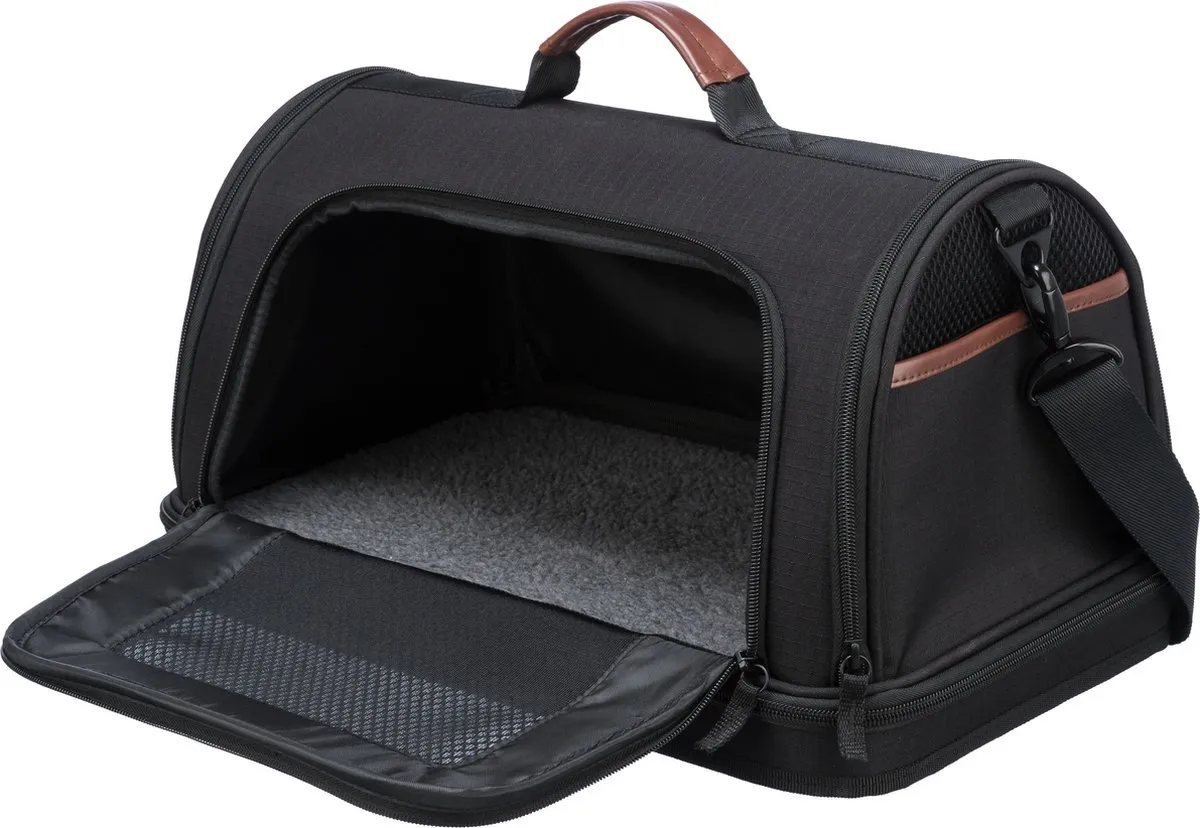 Trixie Vliegtuigtas Gate - Kat/Hond tot 7kg - 45x28x25cm - Zwart - afbeelding 6 van 6
