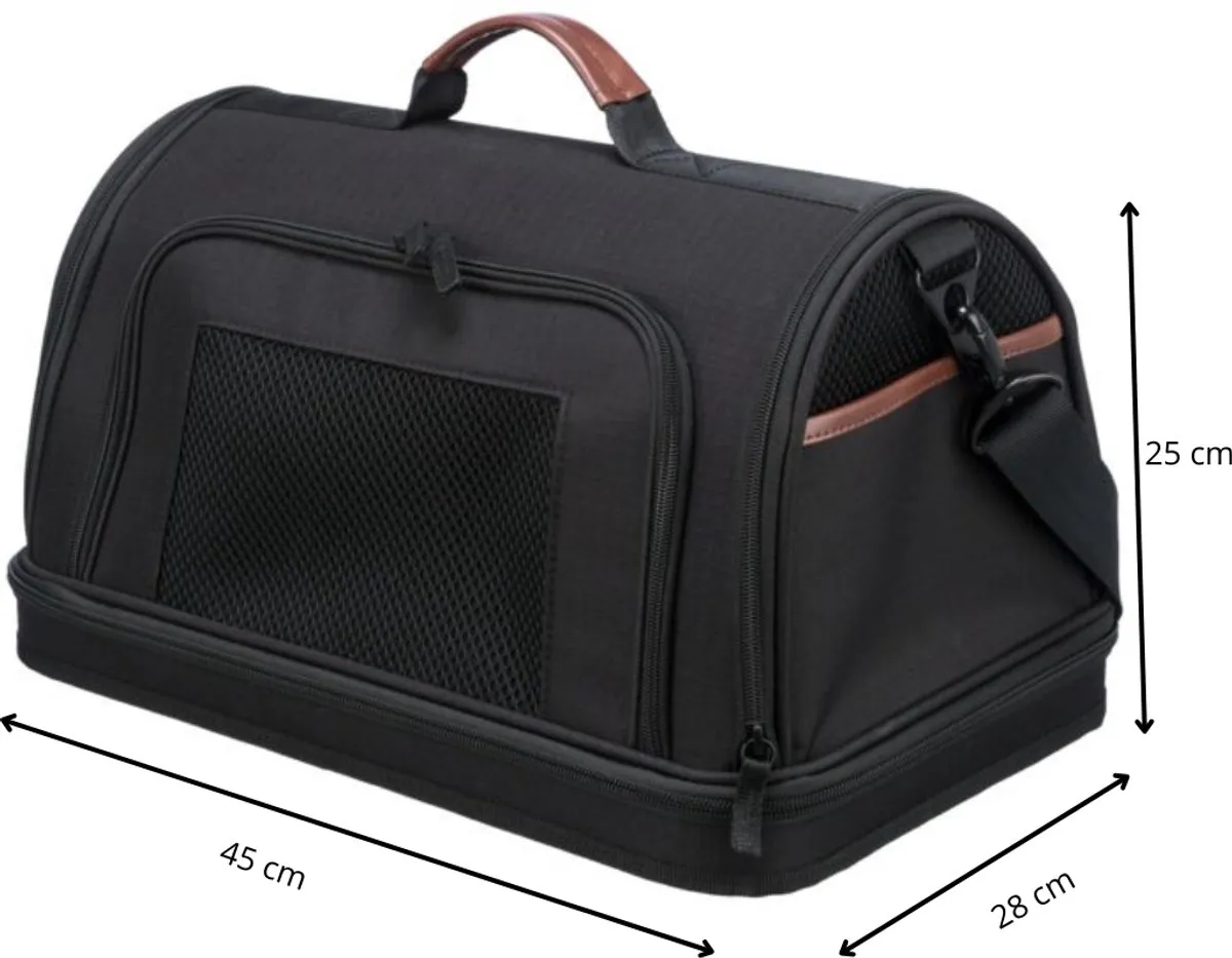 Trixie Vliegtuigtas Gate - Kat/Hond tot 7kg - 45x28x25cm - Zwart