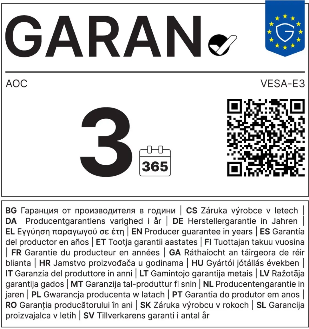 AOC VESA-E3 Monitorsteun - Zwart - afbeelding 2 van 3