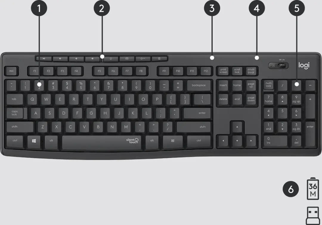 Logitech MK295 Silent Draadloos Combo - Grafiet - afbeelding 2 van 6