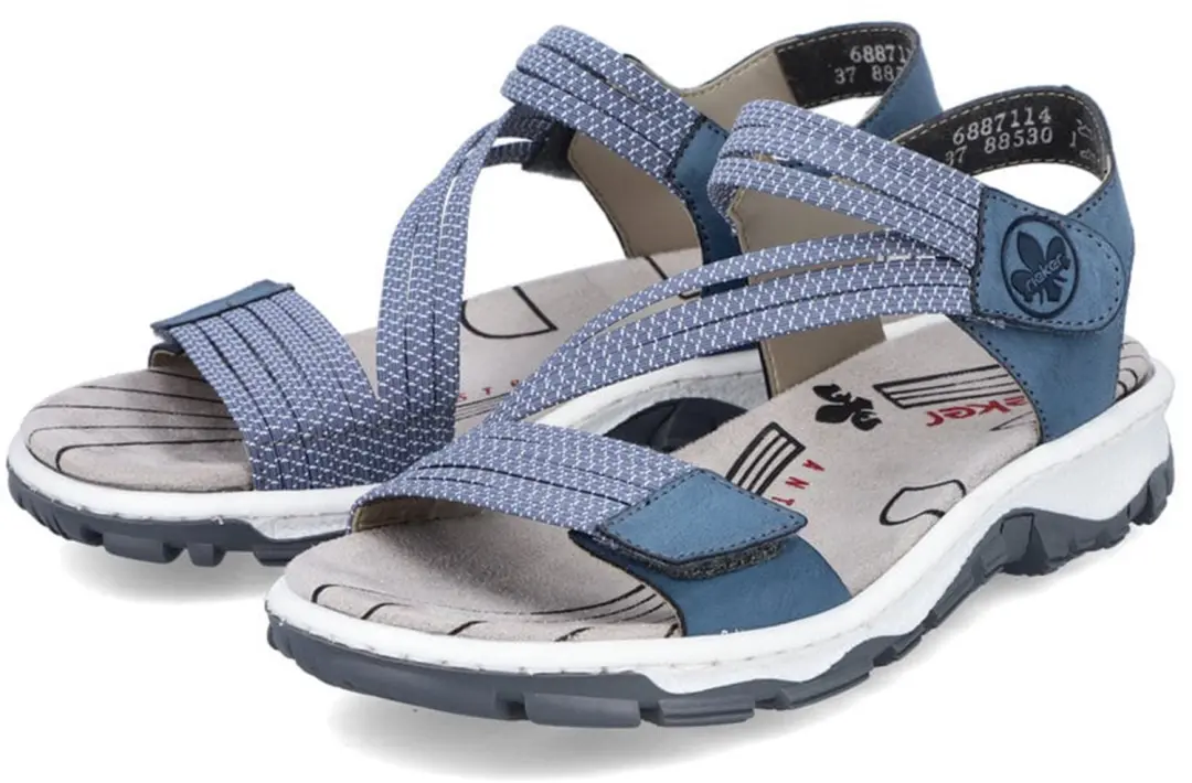 Rieker dames trekking sandalen 68871-14 damesschoenen sandalen blue