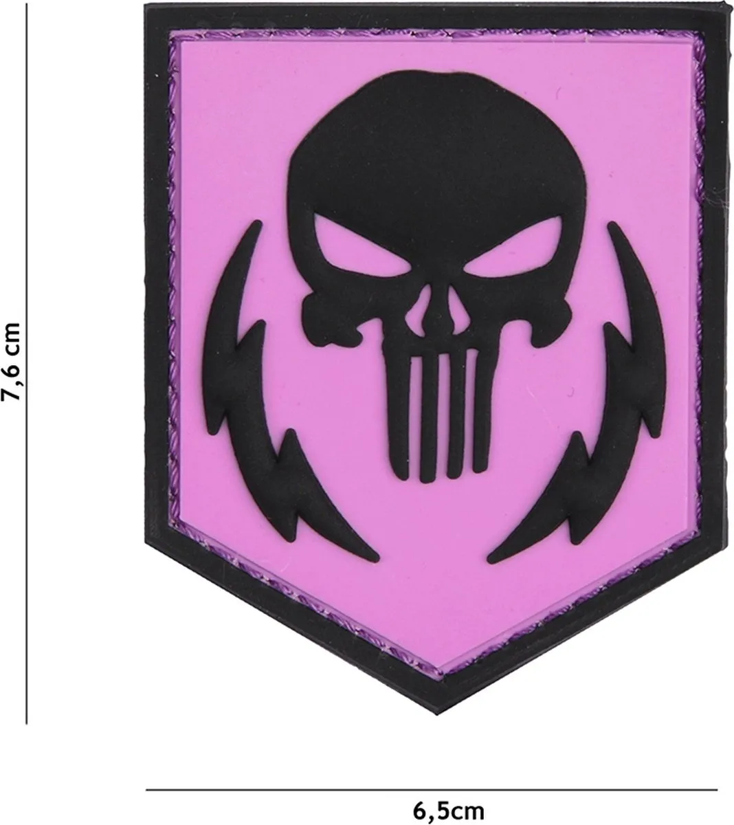 101 Inc Embleem 3D PVC Punisher Thunder Strokes Roze