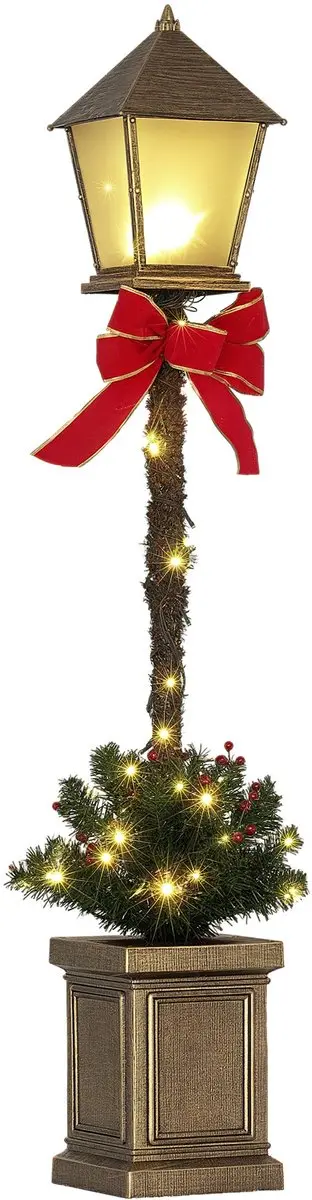 Outsunny-Christmas Lamp Post-30x30x125cm-Plastique-Vert
