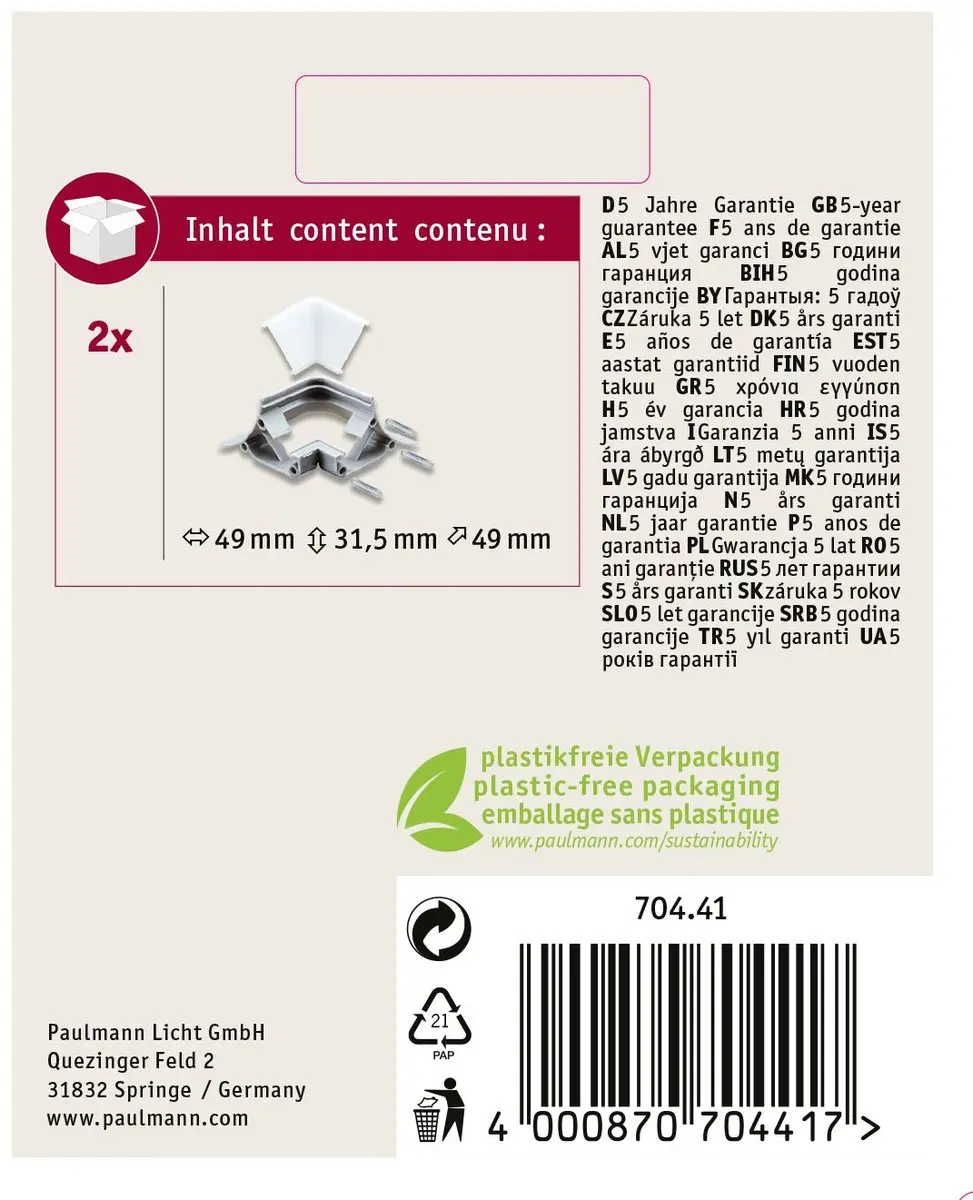 Paulmann Outside Edge Hoekprofiel LED Strip - Grijs - afbeelding 3 van 6