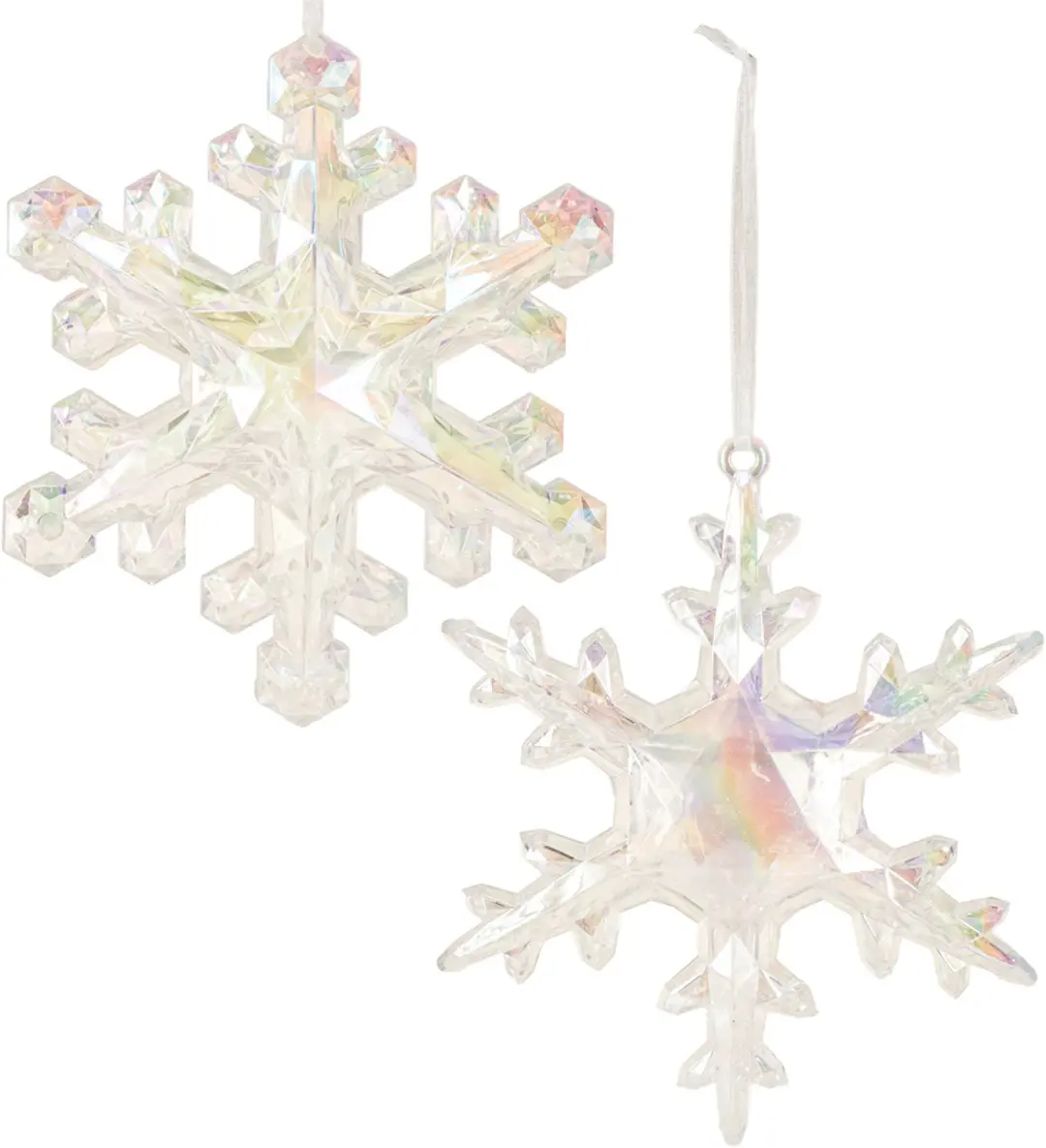 Decoratieve sneeuwvlokken, winterdecoratie, iriserend, Ø14