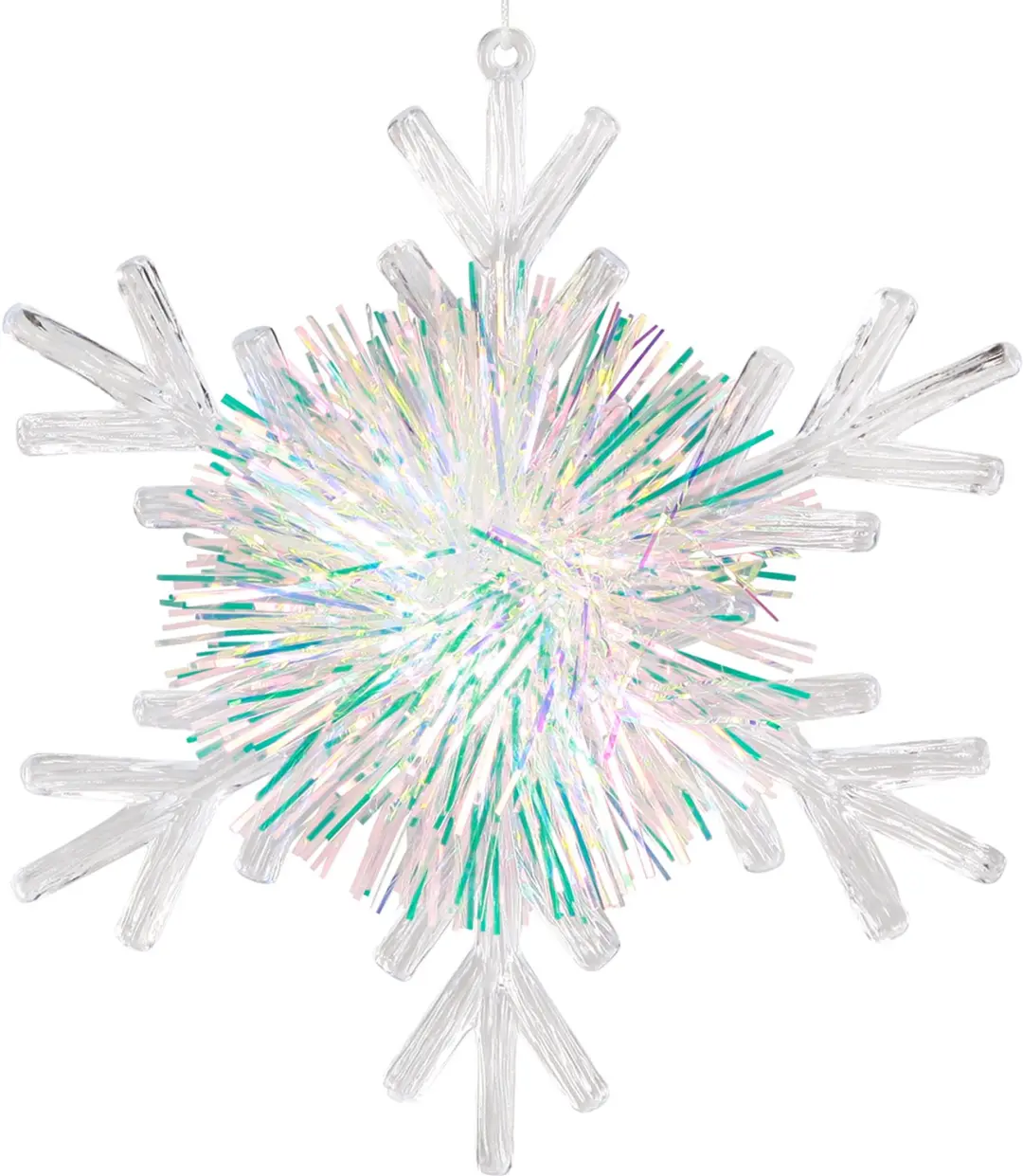 Decoratieve ijskristallen sneeuwvlok om op te hangen Ø15cm 3st