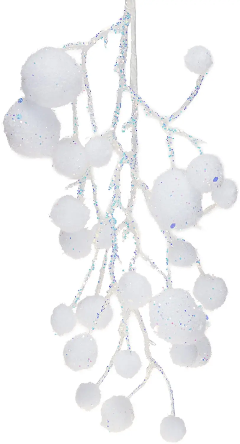 Sneeuwvlok decoratie takken om op te hangen glitter 30cm 2st