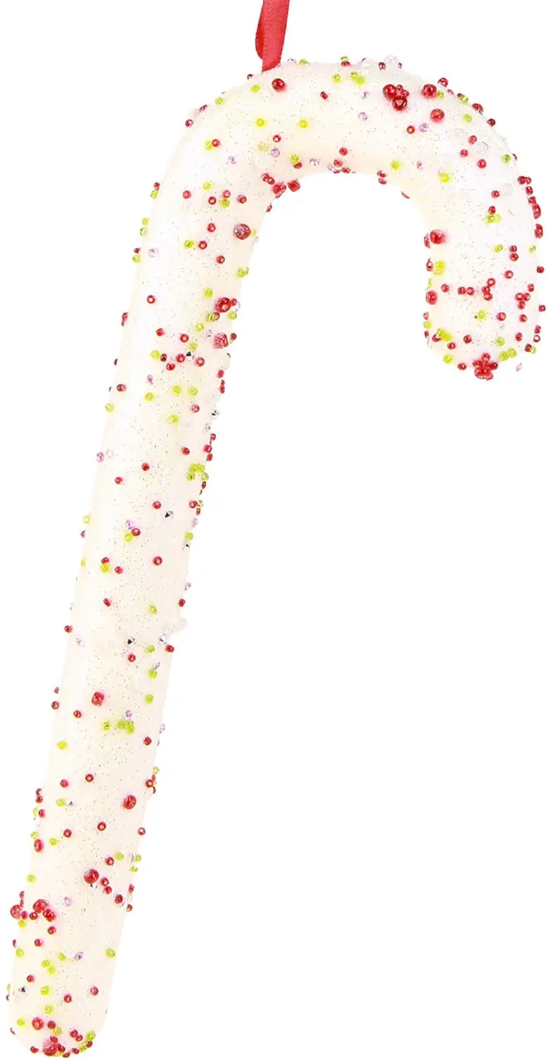 Candy Cane Hangers Witte Kleurrijke Glitter Decoratie 30cm 4-delige Se