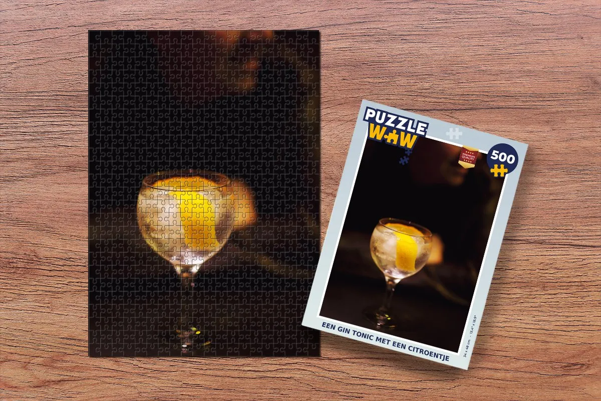 PuzzleWow Legpuzzel Een Gin Tonic met een Citroentje 500 Stuks