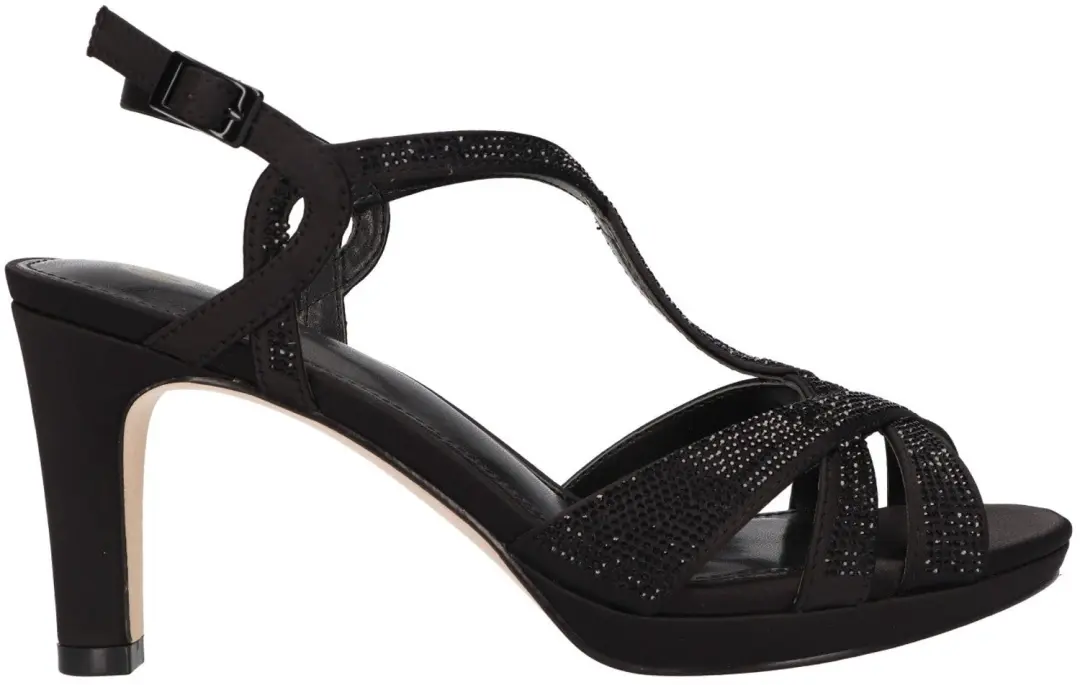 La Strada Hakken Zwart Glitter
