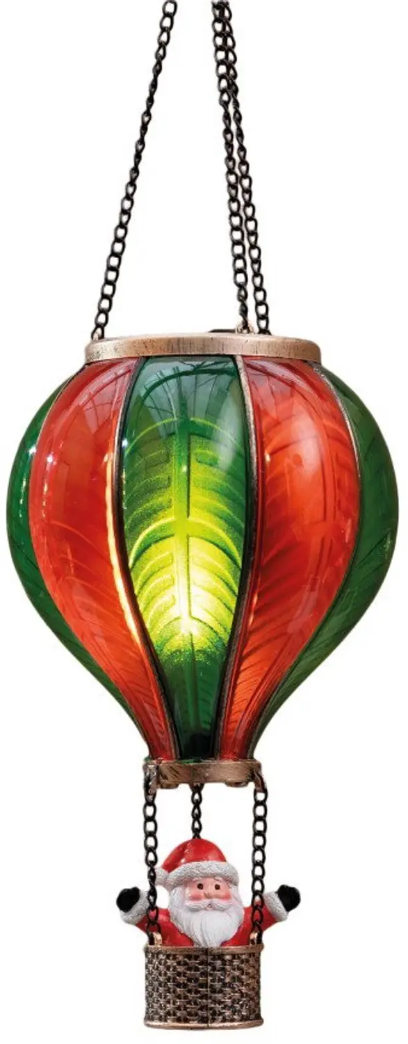 Anna's Collection Kerstluchtballon 20LED 14x25cm Rood/Groen