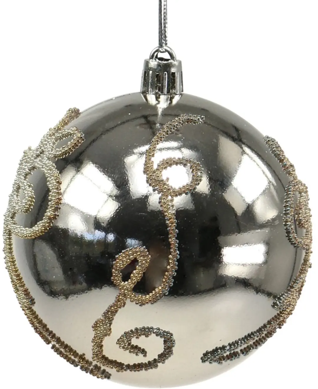 Kerstbal kunststof licht goud Ø8cm 2st